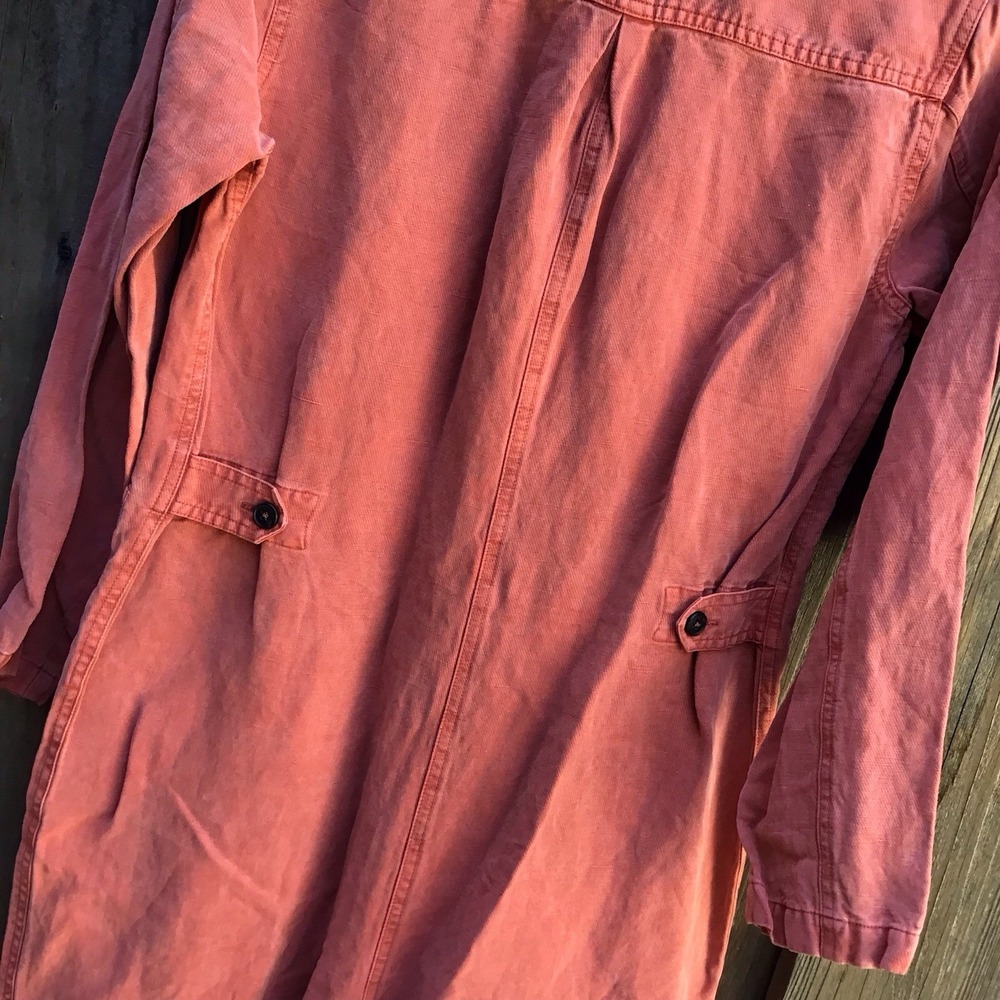 Marine Layer Women's M Coral Red Linen Lyocell Utility Coverall Jumpsuit - Picture 6 of 9